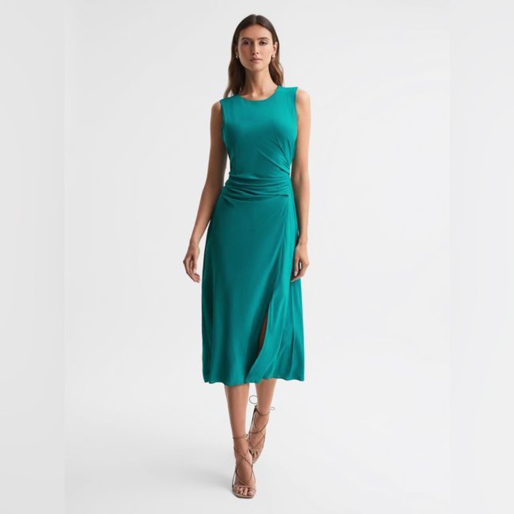 Reiss Lexi body on ruched midi dress